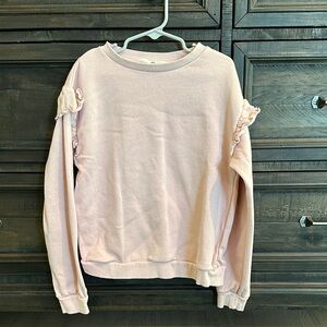 H&M kids Pink Ruffle Sleeve Top size 8 (true size 6-7)